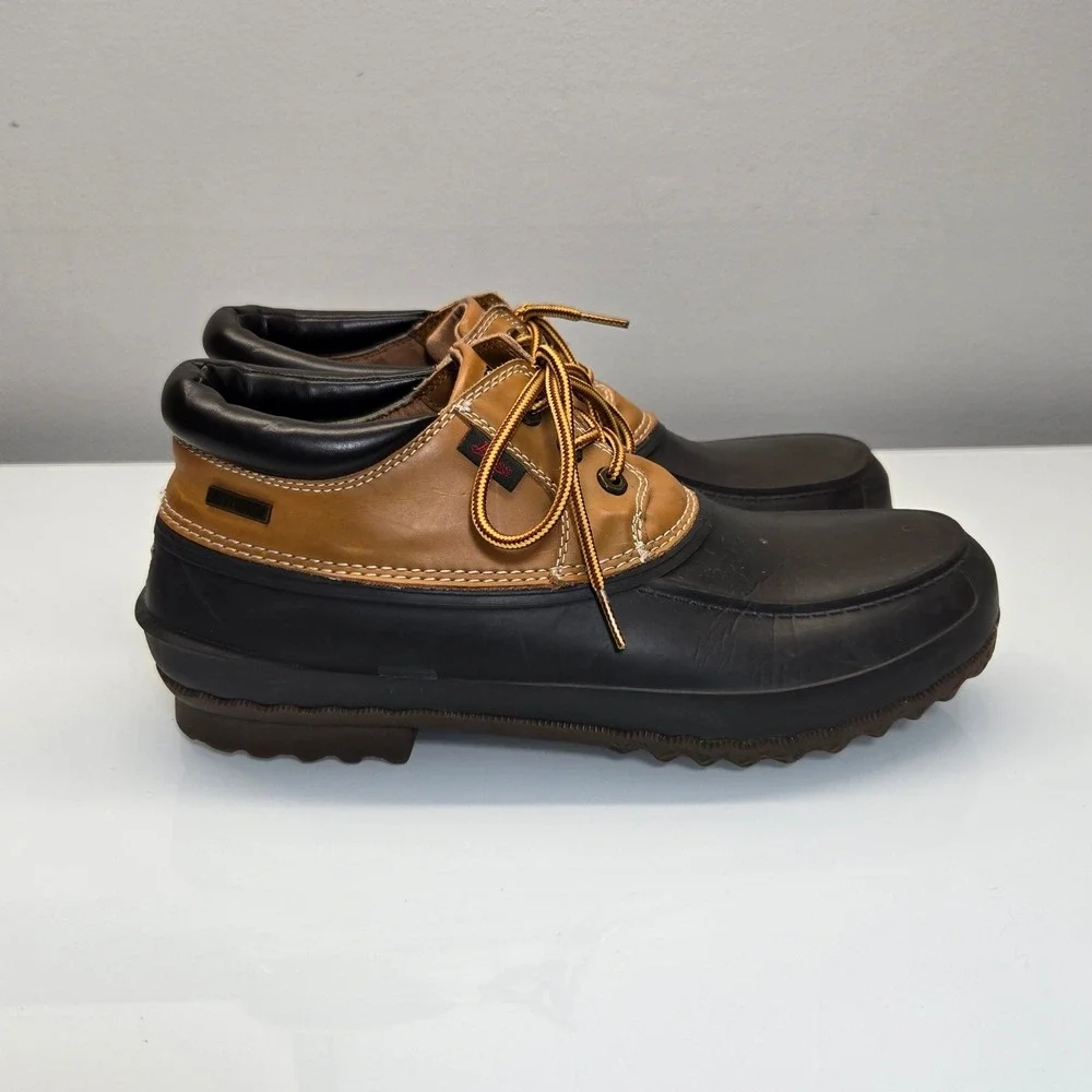 G.H. Bass Huey Duck Boots Men 12M Waterproof Leather Rubber Lace Up Rain Shoes